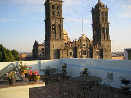 The view from Sebius's customary hotel room in Puebla, Mexico.