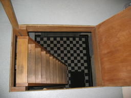 Sebius's favorite room in the Erasmus hotel in Ghent, Belgium, can be accessed only via stairs that lead to its bathroom.