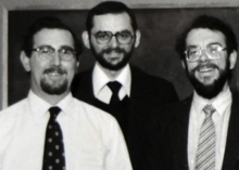 Andrew Cliffe with colleagues John Rae (left) and Juan Matthews (right), from Theoretical Physics Division at Harwell