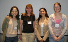 Vera Hur (MIT), Janet Scheel (California Lutheran University), Luz Vela-Aravelo (Georgia Tech), and Claire Postlethwaite (Northwestern University); courtesy of AWM