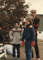 Phil Holmes with his children near Ithaca, early-mid 1980s